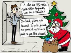 humour à le père Noel et les retraites